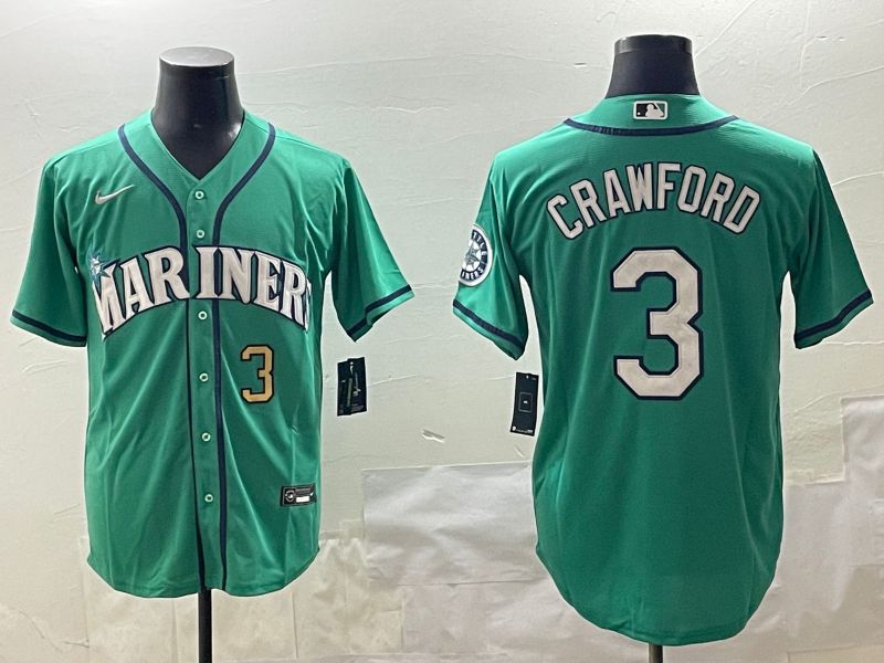 Men Seattle Mariners #3 Crawford Green Game 2025 Nike MLB Jersey style 2->seattle mariners->MLB Jersey